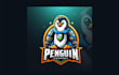 do unique penguin esports mascot logo with source file