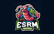 make an worm esports mascot logo design with source files
