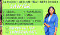 write law, MBA, legal, attorney, barrister, counsel, paralegal resume