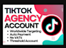 create tiktok ads agency account and setup campaign optimization