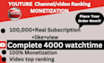 youtube channel promotion USA subscription, video ranking to unlock monetization