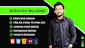 convert psd to html,figma to html css,xd to html,boostrap website design