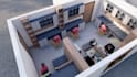 design modern office workstation layouts and 3d interior renderings