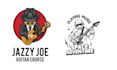 create amazing skeleton cartoon music guitar logo