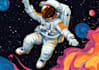 draw outer space astronaut illustration