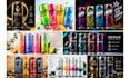 create energy drinks, can,bottle label design or 3d mockups
