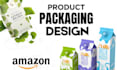 do product box packaging design with 3d mockup and amazon packaging design