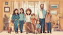 draw a vector art family portrait