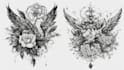 create a unique custom tattoo design in black and white