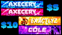 design a roblox banner for youtube twitter with matching pfp