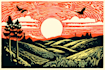 draw illustrations using linocut technique