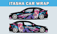 do itasha car wrap design, racing car wrap, car wrap design, livery car wrap