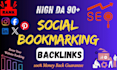 social bookmarking SEO backlinks on high da pa websites