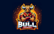 do awesome bull mascot logo with express delivery