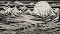 engraving linocut style digital drawing art