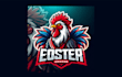 do rooster chicken mascot logo with express delivery