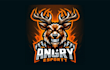 design an angry deer mascot logo with free source file