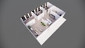 create office interior design with commercial space and coworking open space