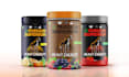 supplement label, protein jar, box, bottle, jar packaging
