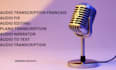 do audio transcription francais audio transcript french transcript audio to text