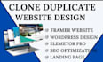 clone duplicate figma website to framer website, framer design to wordpress pro
