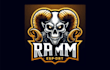 do outstanding ram skull mascot logo with express delivery