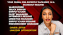 write logistics manager, procurement manager, driver, logistics  resume