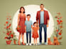 draw a vector art family portrait