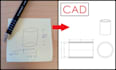 convert image or handdrawn sketch to cad, step, dxf, PDF and more