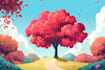 create 2d landscape and fantasy background