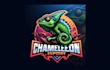 create a chameleon mascot logo with creative concepts