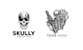make custom skull skeleton logo and illustration style