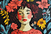 draw a custom portrait in linocut style