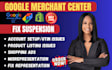 fix google merchant center suspension and misrepresentation