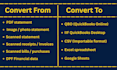 convert PDF transactions into qbo, iif, CSV, excel for quickbooks import