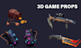 3d game ready assets, items, 3d props, lowpoly game designs hand painted assets
