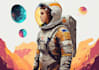 draw cool outer space astronaut illustration