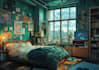 create anime background and environment art