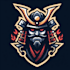 do modern samurai head mascot logo design