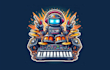 design a unique electronic drums mascot logo with  any file