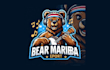design a unique bear marimba mascot logo within two day