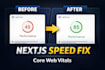 optimize nextjs react performance and core web vitals speed