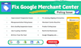 fix google merchant center suspension and  misrepresentation