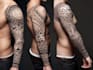 create sleeve tattoo design in geometric style