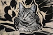 draw a pet portrait using linocut technique