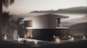 house landscaping, interior architectural render, floor plan layout, backyard