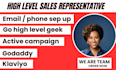 design converting go high level  sales representative