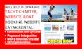 build dynamic yacht charter jet ski website boat booking kayak website boat rent