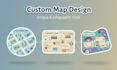 design custom illustrated map, city map, property boundary and site plan