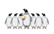 provide an modern penguin silhouettes logo design